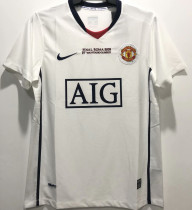 2008/09 M Utd Away White Retro UCL Version Soccer Jersey（胸前有绣欧冠决赛小字）
