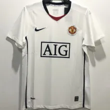 2008/2009 M Utd Away White Retro Soccer Jersey