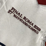 2008/09 M Utd Away White Retro UCL Version Long Sleeve Retro Soccer Jersey (胸前有绣欧冠决赛小字）