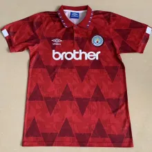 1991 Man City Away Red Retro Soccer Jersey