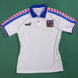 1996 Czech Away White Retro Soccer Jersey