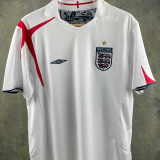 2006 England Home White Retro Soccer Jersey
