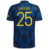 2021/22 M Utd 1:1 Quality Third Dark Blue Fans Soccer Jersey