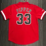 PIPPEN # 33 Bulls Red Mitchell Ness Retro Jerseys