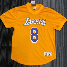 BRYANT # 8 Lakers Yellow Mitchell Ness Retro Jerseys