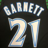 2018 Timberwolves GARNETT # 21 Black Retro NBA Jerseys Hot Pressed