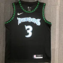 2018 Timberwolves MARBURY # 3 Black Retro NBA Jerseys Hot Pressed
