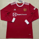 2021/22 M Utd Home Red Long Sleeve Soccer Jersey