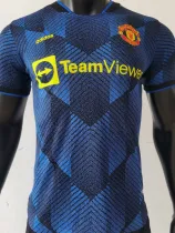 2021/22 M Utd Third Blue Player Version Soccer Jersey