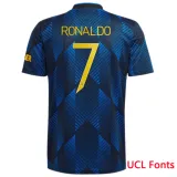 2021/22 M Utd 1:1 Quality Third Dark Blue Fans Soccer Jersey