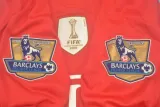 2007-08 M Utd Home Red Long Sleeve Retro Jersey League Version联赛版