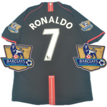 RONALDO #7 2007-08 M Utd Away Black Retro Jersey 英超字体带06/07英超双金章 ★★