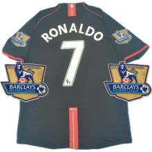 RONALDO #7 2007-08 M Utd Away Black Retro Jersey 英超字体带06/07英超双金章 ★★