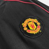 2007-08 M Utd Away Black Long Sleeve Retro Soccer Jersey