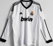 2012/13 RM Home White Retro Long Sleeve Soccer Jersey