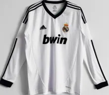 2012/13 RM Home White Retro Long Sleeve Soccer Jersey