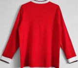 1983 M Utd  Home Red Retro Long Sleeve Soccer Jersey