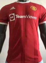 2021/22 M Utd Home Red Retro Player Version Soccer Jersey