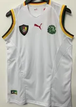 2002 Cameroun Away White Retro Soccer Jersey
