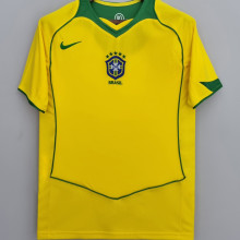 2004/06 Brazil Home Yellow Retro Soccer Jersey