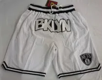 Nets White Four Bags NBA Pants