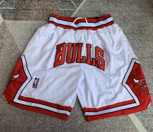Bulls White Four Bags NBA Pants