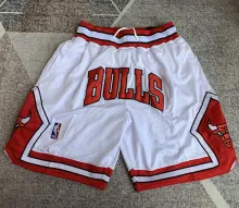 Bulls White Four Bags NBA Pants