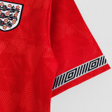 1990 England Away Red Retro Soccer Jersey