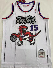 1998/99 Toronto Raptors CARTER #15 White Mitchell Ness Retro Jerseys 刺绣