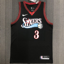 76ers IVERSON #3 Retro Black NBA Jerseys