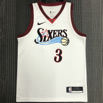 76ers IVERSON #3 Retro White NBA Jerseys