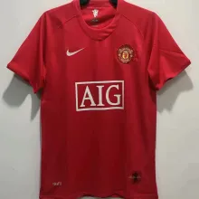 2007/08 M Utd Home Red Retro Soccer Jersey League Version 联赛版
