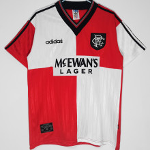 1995/96 Rangers Away Red White Retro Soccer Jersey