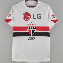 2007/08 Sao Paulo Home White Retro Soccer Jersey