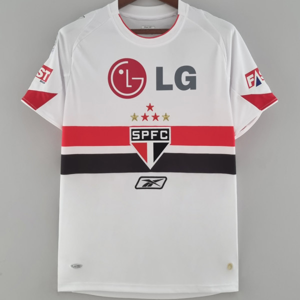 2007/08 Sao Paulo Home White Retro Soccer Jersey