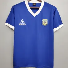 1986 Argentina Away Blue Retro Soccer Jersey