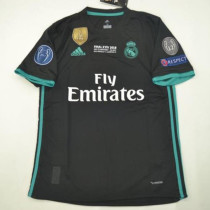 2017/18 RM Away Black Retro Soccer Jersey  (Have All Patch 2017+12 全臂章有胸前字)