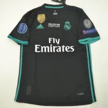 2017/18 RM Away Black Retro Soccer Jersey  (Have All Patch 2017+12 全臂章有胸前字)