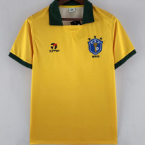 1988 Brazil Home Yellow Retro Soccer Jersey