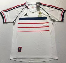 1998 France Away White Retro Soccer Jersey
