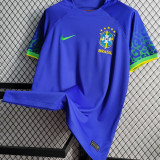 2022/23 Brazil Away 1:1 Quality Blue Fans Soccer Jersey
