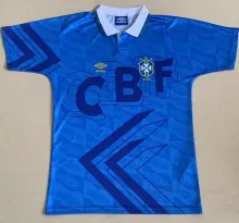 1991/93 Brazil Away Blue Retro Soccer Jersey