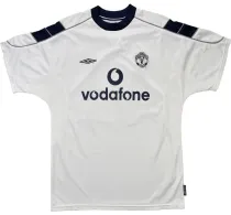 2000 M Utd Away White Retro Fans Soccer Jersey