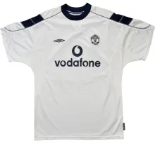 2000 M Utd Away White Retro Fans Soccer Jersey