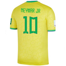 NEYMAR JR #10 Brazil Home 1:1 Yellow Fans Jersey 2022/23 ★★