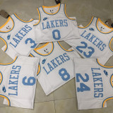 Lakers BRYANT #8 White Retro NBA Jerseys