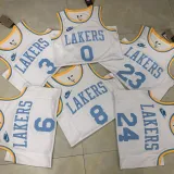 Lakers BRYANT #8 White Retro NBA Jerseys