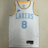 Lakers BRYANT #8 White Retro NBA Jerseys