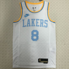 Lakers BRYANT #8 White Retro NBA Jerseys