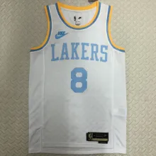 Lakers BRYANT #8 White Retro NBA Jerseys